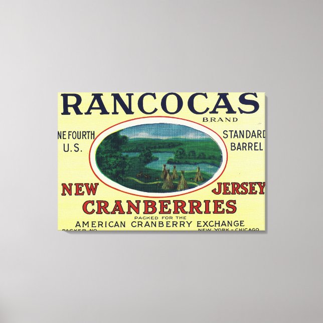 Rancocas Brand Cranberry Label Canvas Print (Front)