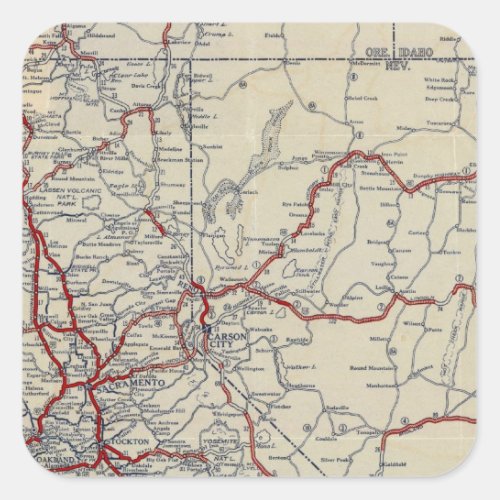 Rand McNally Junior Road Map California and Nevada Square Sticker