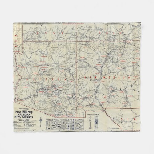 Rand McNally Official 1925 Auto Trails Fleece Blanket