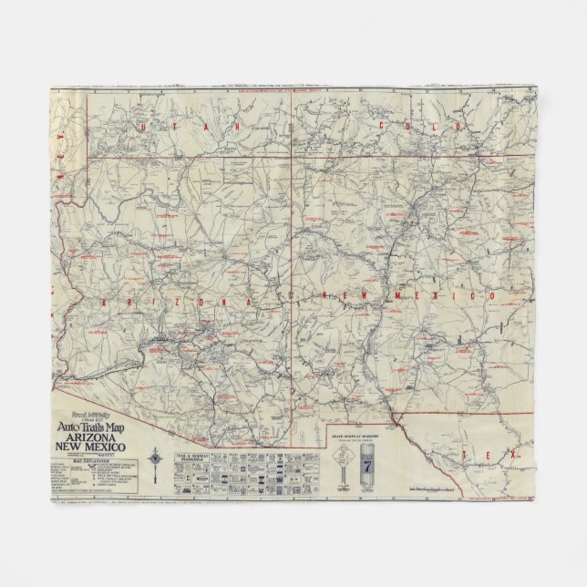 Rand McNally Official 1925 Auto Trails Fleece Blanket (Front (Horizontal))