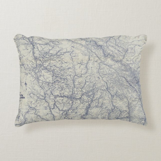 Rand McNally Official 1925 Auto Trails Map 2 Accent Pillow (Front)