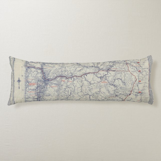 Rand McNally Official 1925 Auto Trails Map Body Pillow (Front)