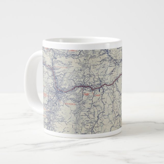 Rand McNally Official 1925 Auto Trails Map Giant Coffee Mug (Front Left)