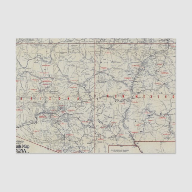 Rand McNally Official 1925 Auto Trails Tissue Paper (Front)