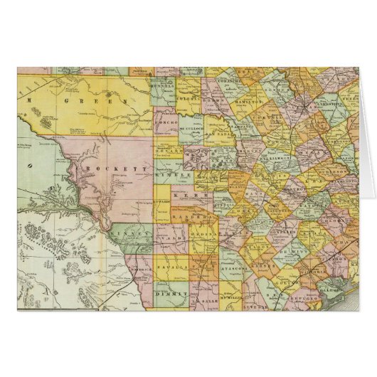 Rand McNally Railroad And County Map Of Texas Cards (Front Horizontal)