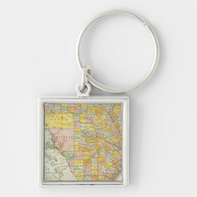 Rand McNally Railroad And County Map Of Texas Keychain (Front)
