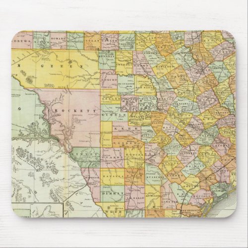Rand McNally Railroad And County Map Of Texas Mouse Pad
