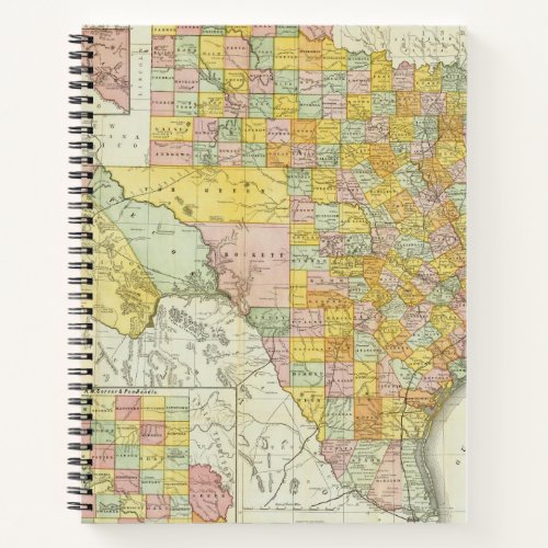 Rand McNally Railroad And County Map Of Texas Notebook