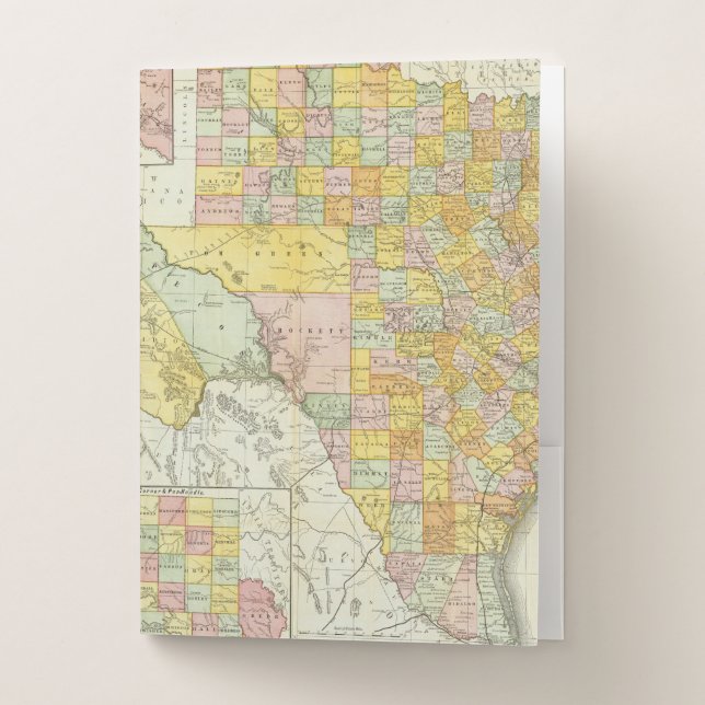 Rand McNally Railroad And County Map Of Texas Pocket Folder (Front)