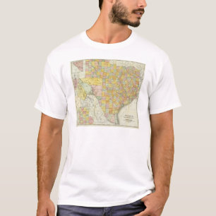 Rand McNally Railroad And County Map Of Texas T-Shirt