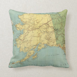 Rand McNally's Map Of Alaska Throw Pillow