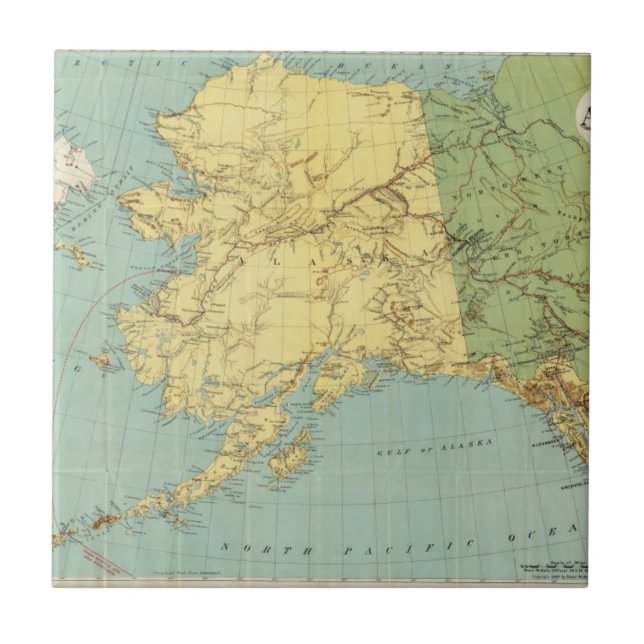 Rand McNally's Map Of Alaska Tile (Front)