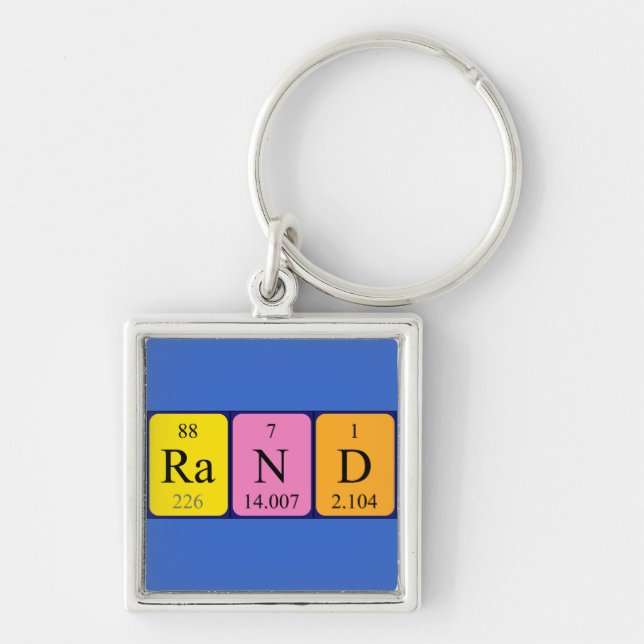 Rand periodic table name keyring (Front)