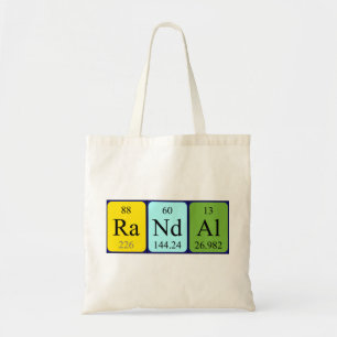 Randal periodic table name tote bag