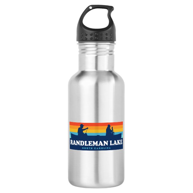 Randleman Lake North Carolina Canoe Stainless Steel Water Bottle (Front)
