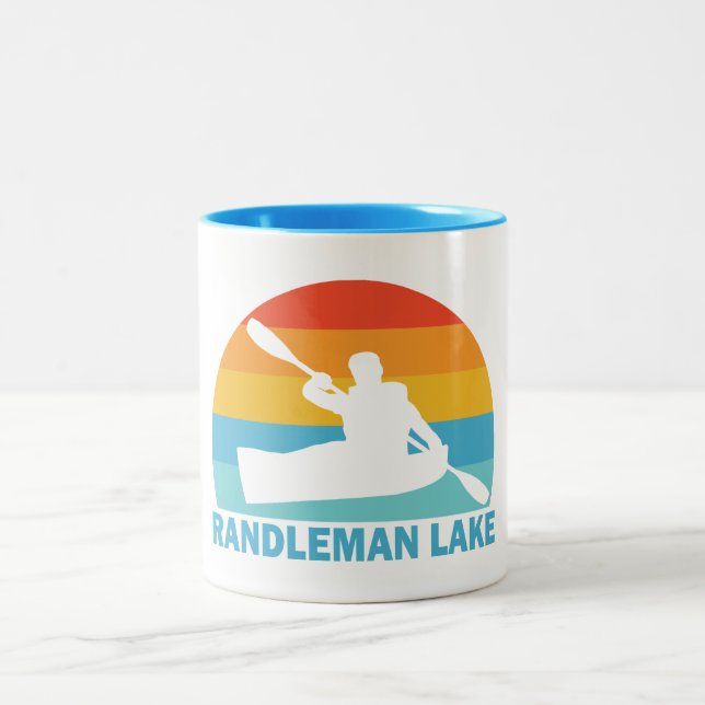 Randleman Lake North Carolina Kayak Two-Tone Coffee Mug (Center)