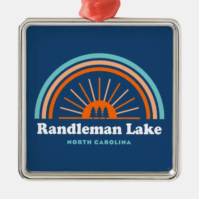 Randleman Lake North Carolina Rainbow Metal Ornament (Front)