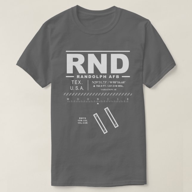 Randolph Air Force Base RND T-Shirt (Design Front)