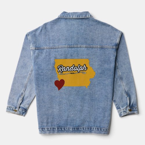 RANDOLPH IOWA IA USA  Cute Souvenir Merch  US City Denim Jacket