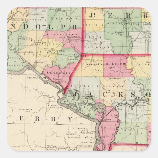 Randolph, Perry, Jackson counties Square Sticker (Front)