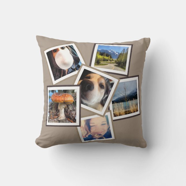 Random 6 Instagram Photo Collage Throw Pillow (Front)