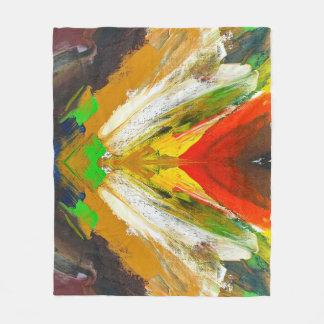 Random Abstract Brushstroke Composition by Lukian Fleece Blanket