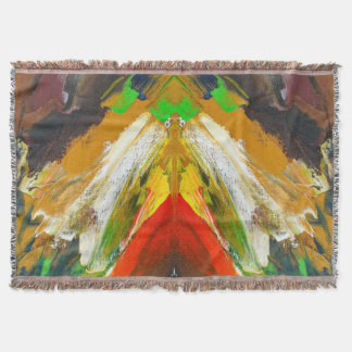 Random Abstract Brushstroke Composition by Lukian Throw Blanket
