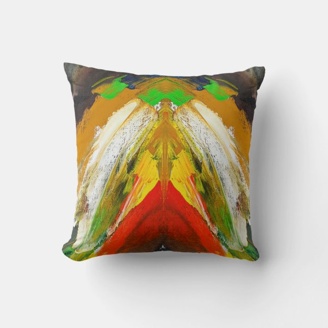 Random Abstract Brushstroke Composition by Lukian Throw Pillow (Front)