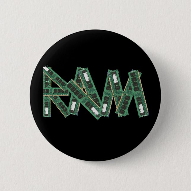Random Access Memory Pinback Button (Front)