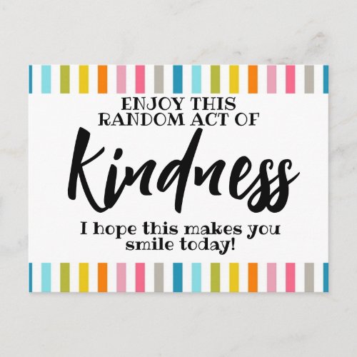 Random act of kindness postcard