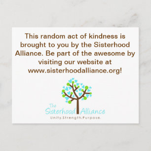 Random Act of Kindness Project Postcard