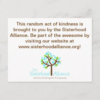 Random Act of Kindness Project Postcard