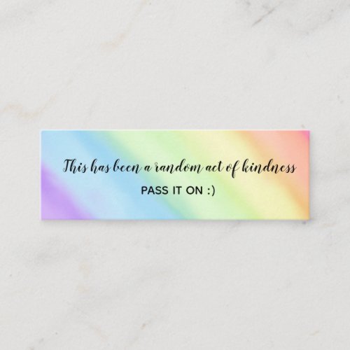 Random Act of Kindness Rainbow Gradient Ombr  Mini Business Card
