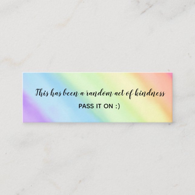 Random Act of Kindness Rainbow Gradient Ombré  Mini Business Card (Front)