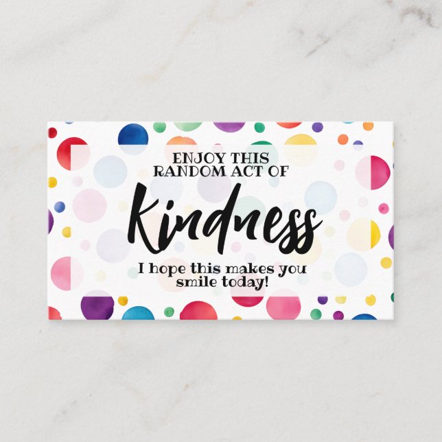 Random act of kindness spread love not hate business card (Front)