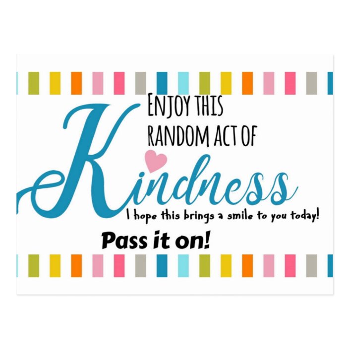 Random Act Of Kindness Spread Love Not Hate Postcard Zazzle Com