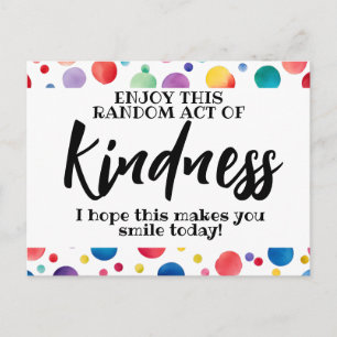 Random act of kindness spread love not hate postcard
