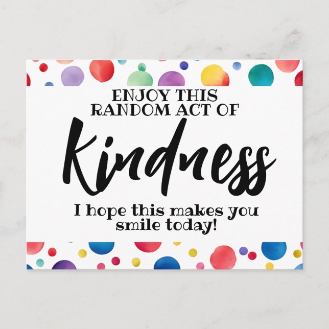 Random act of kindness spread love not hate postcard (Front)