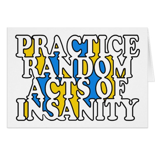 Random Acts of Insanity custom greeting card (Front Horizontal)