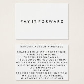 Random Acts of Kindness Pay It Forward Card (Front & Back)