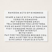 Random Acts of Kindness Pay It Forward Card (Back)