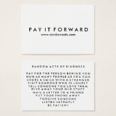 Random Acts of Kindness Pay It Forward Card I (Front & Back)