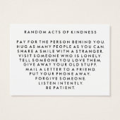 Random Acts of Kindness Pay It Forward Card I (Back)