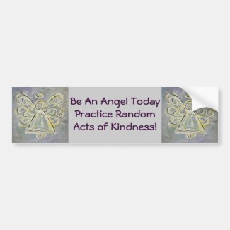 Random Acts of Kindness White Angel Bumper Sticker