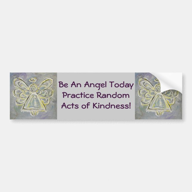 Random Acts of Kindness White Angel Bumper Sticker (Front)