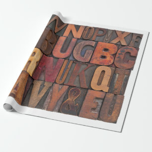 random alphabet letters wrapping paper