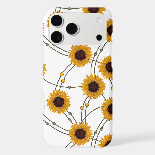 Random Art Nouveau Sunflowers Retro Floral Yellow iPhone 17 Pro Max Case