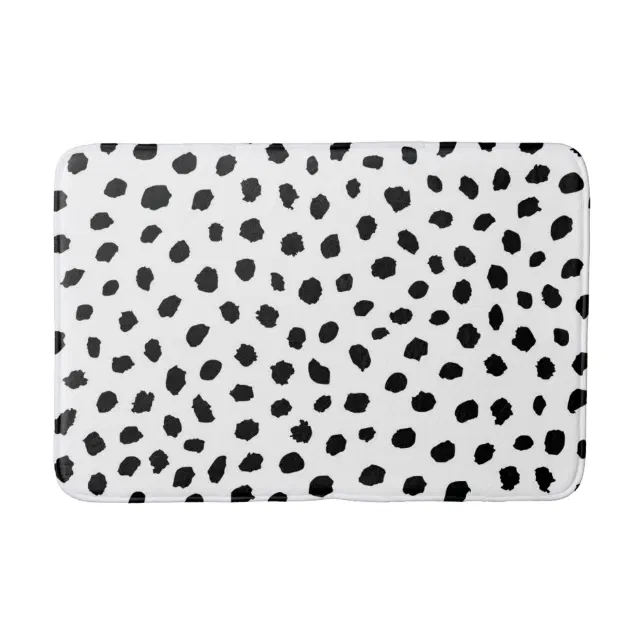 Random Black Spots on Soft White Bath Mat Zazzle