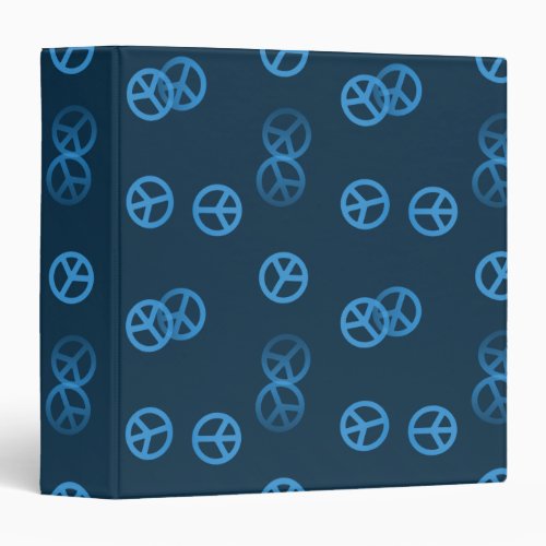 Random Blue Peace Sign Pattern 3 Ring Binder