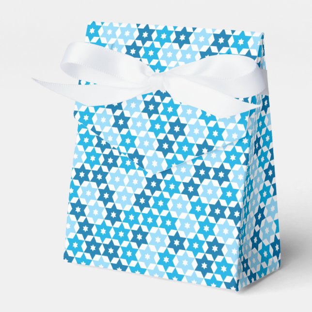 Random Blue Star Of David Favor Boxes (Front Side)